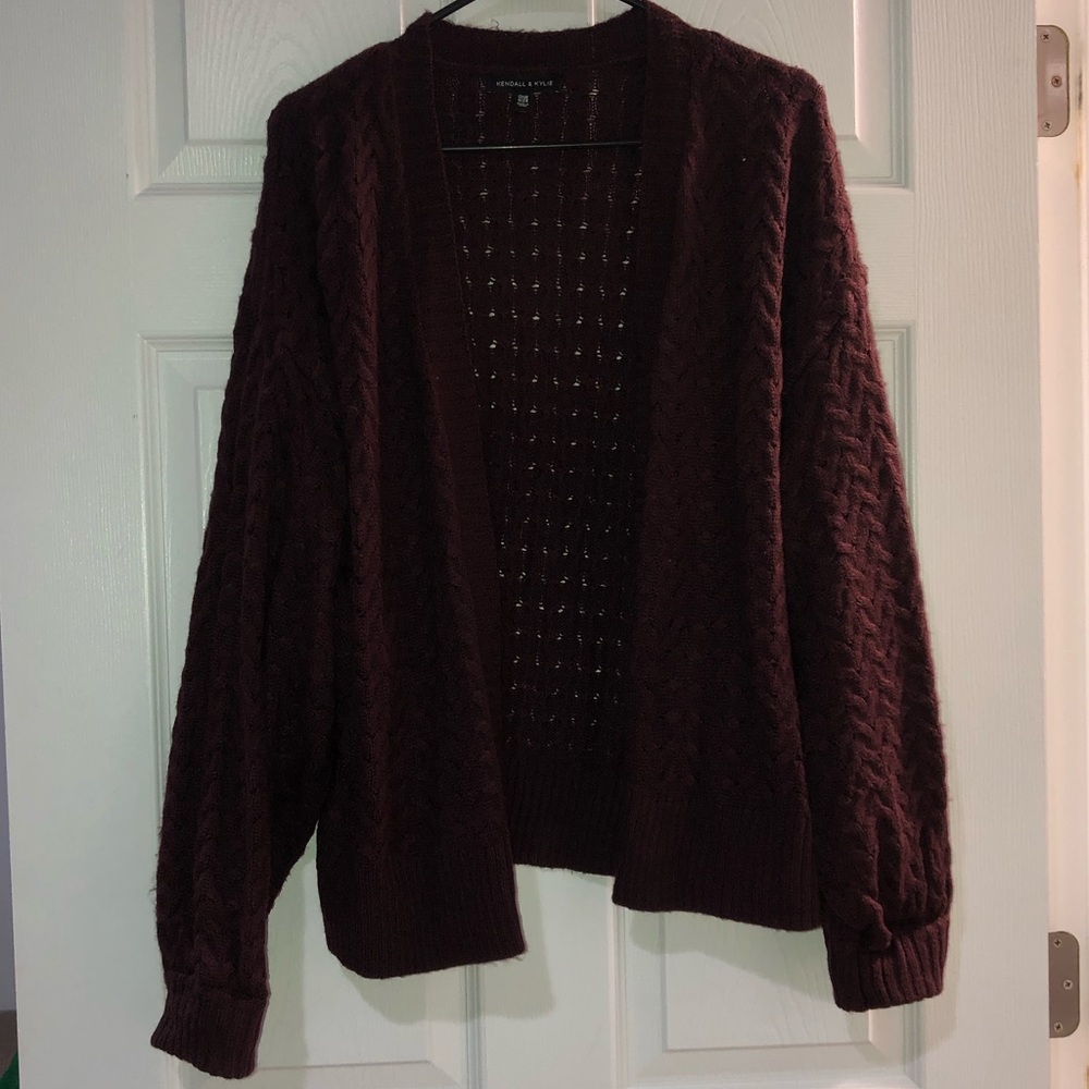 Kendall & Kylie burgundy cardigan
